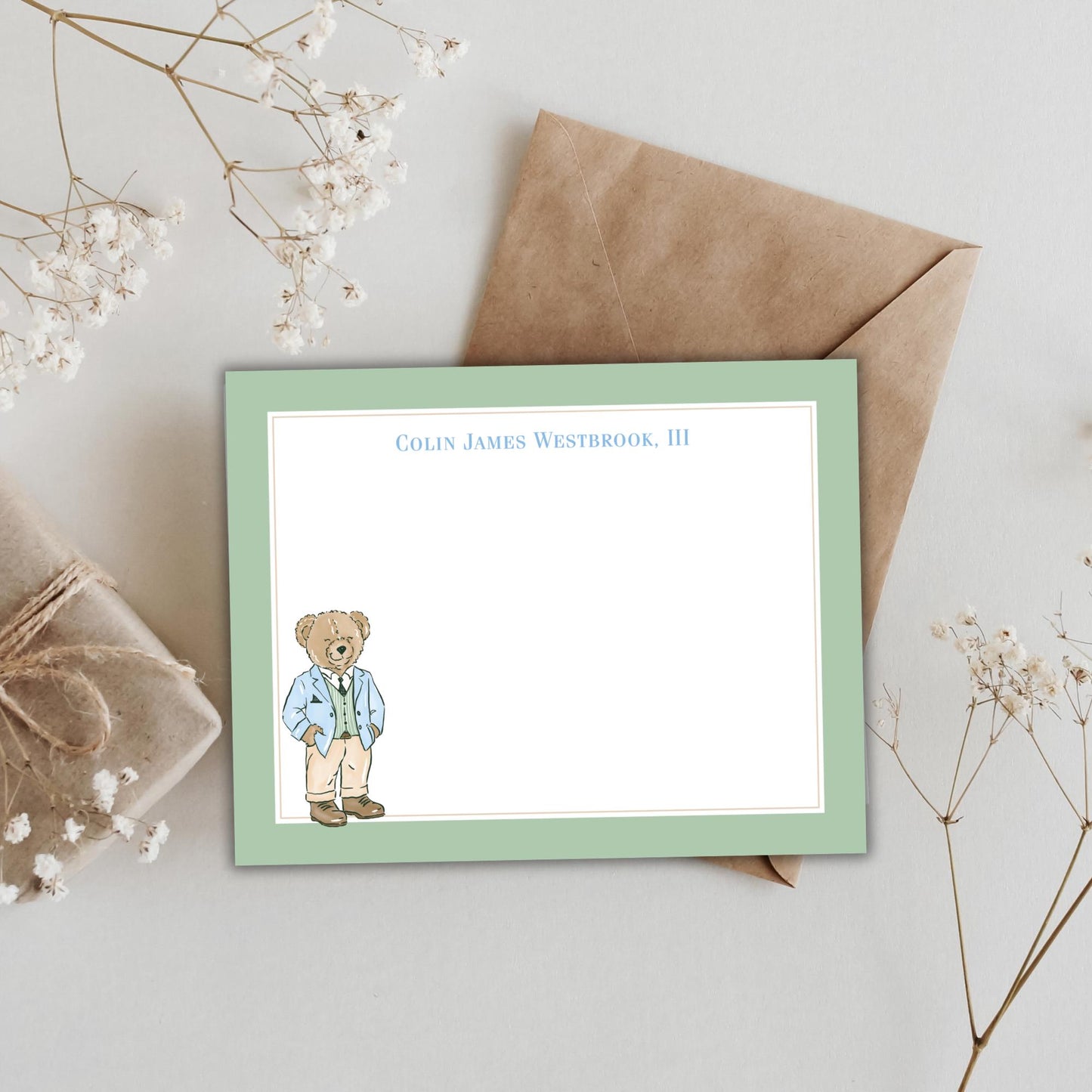 Preppy Bear Notecards