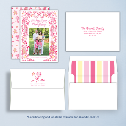 Candy Christmas Card - Red/Pink