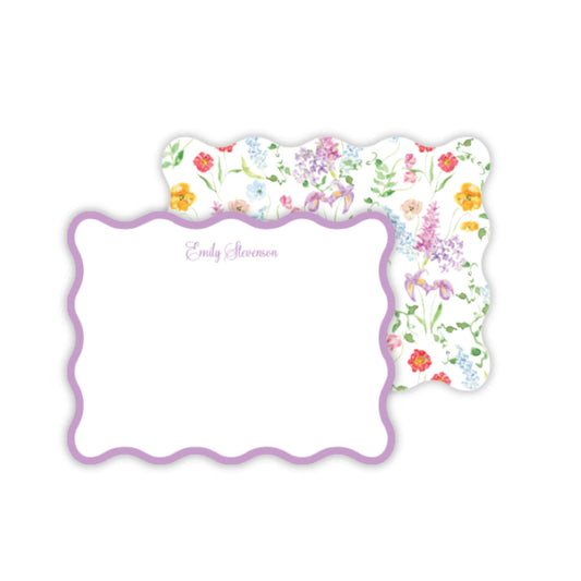 Wavy Lavender Floral Notecards