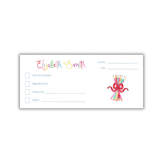 Colored Pencils Money Envelopes