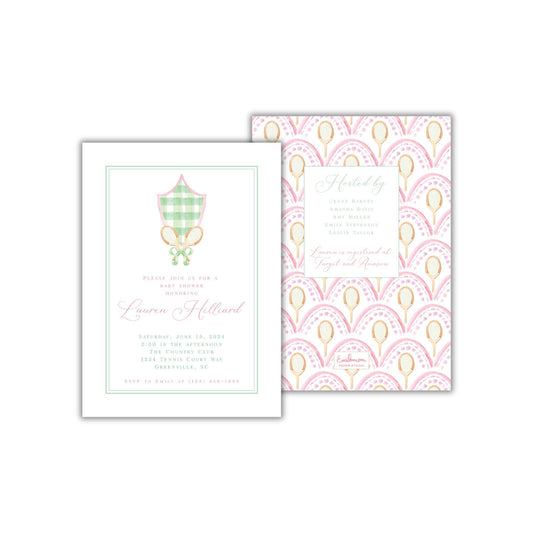 Tennis Baby Shower Invitation - Pink
