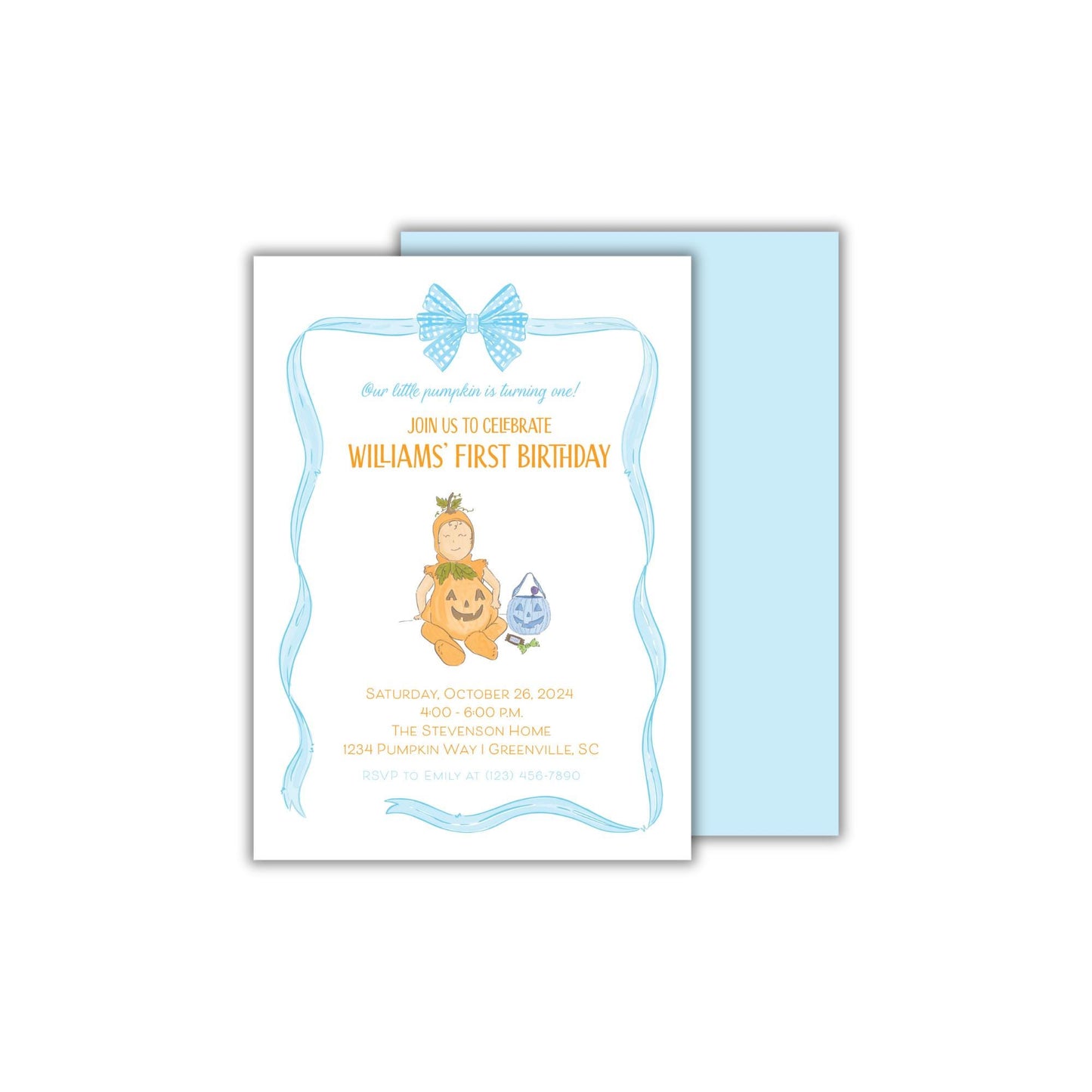 Pumpkin Invitation - Blue