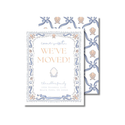a card with the words we've moved on it