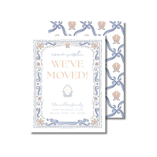 a card with the words we've moved on it
