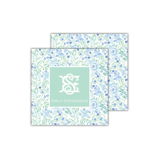 Aqua Paisley Enclosure Cards