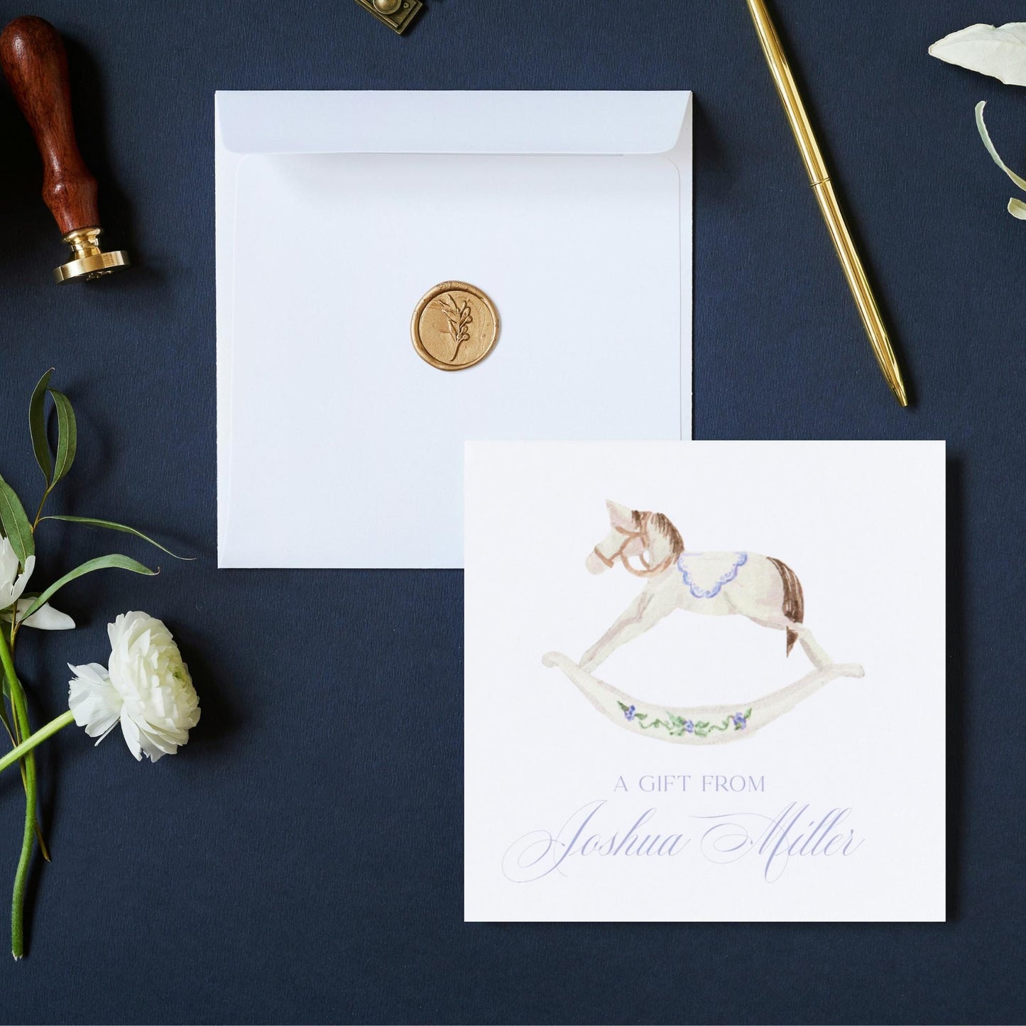 Rocking Horse Enclosure Cards - Blue