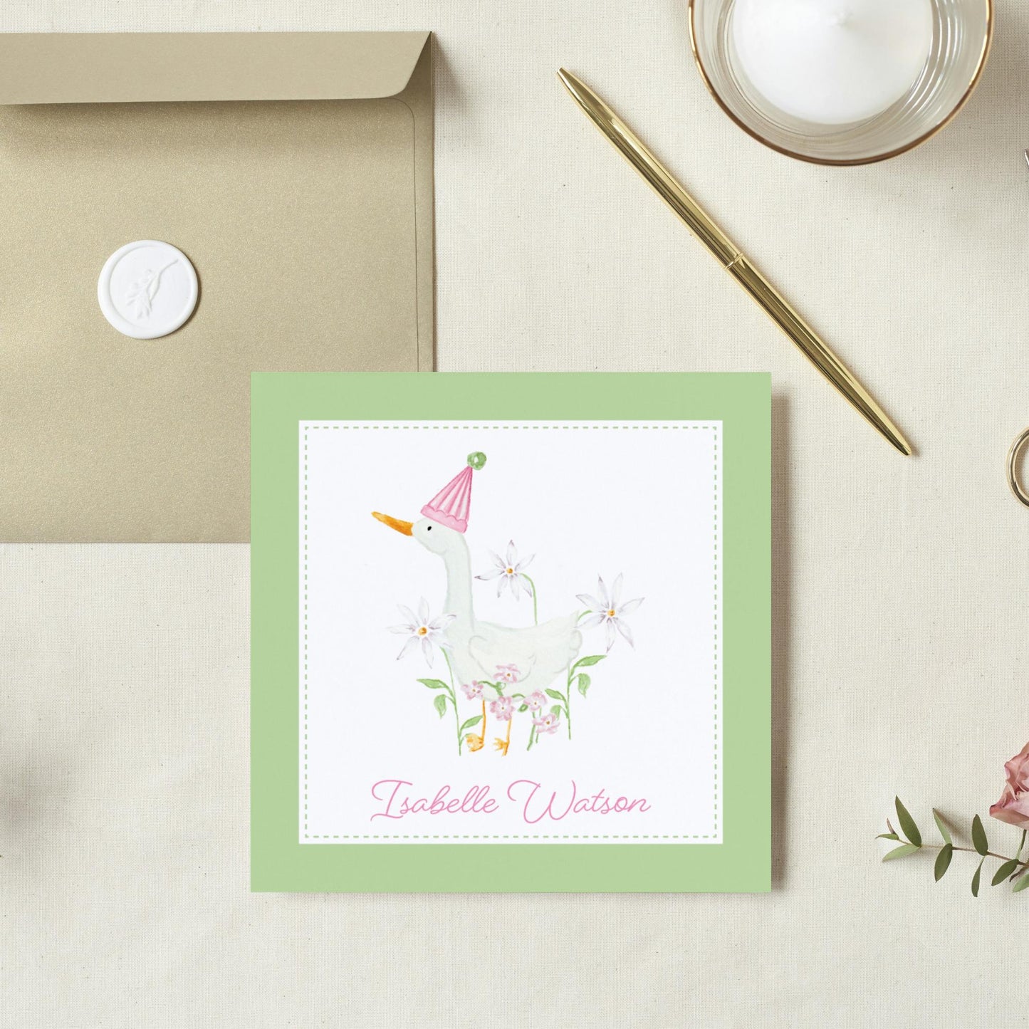 Silly Goose Enclosure Cards - Pink
