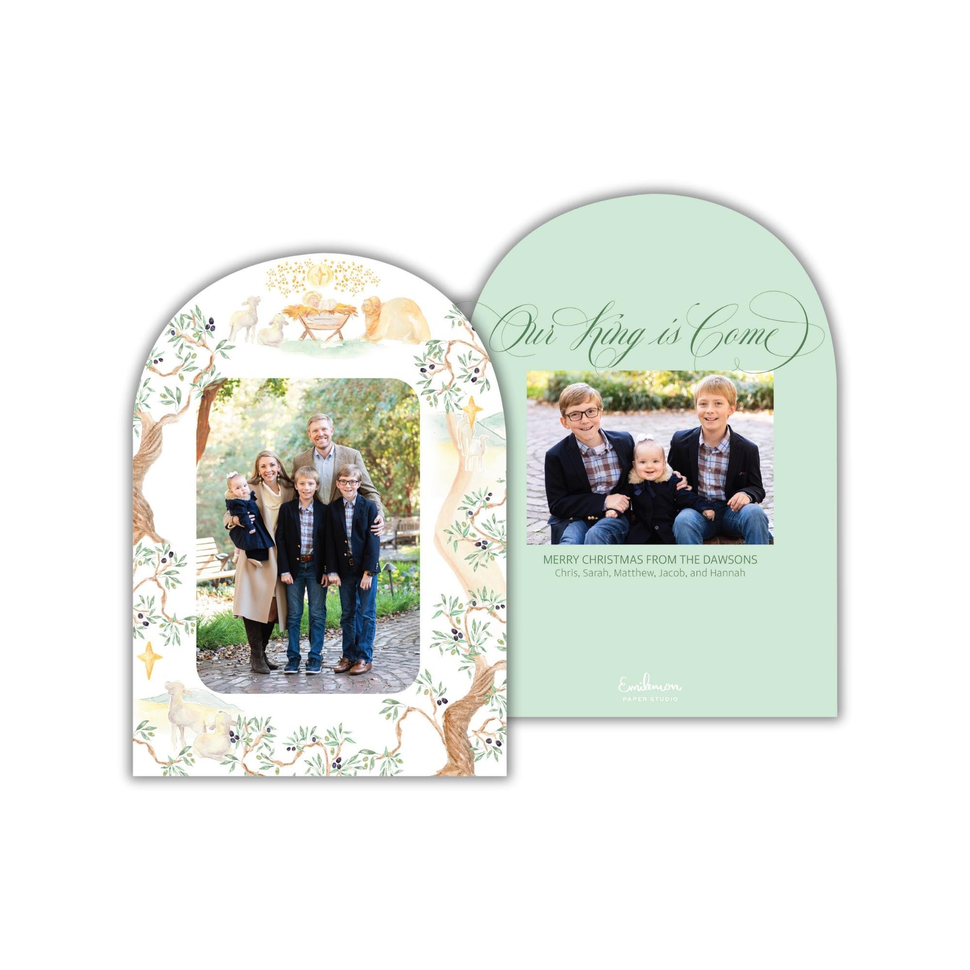 The image is a two-part collage featuring a family portrait and a Christmas-themed photo. The family portrait shows a group of people posing together, while the Christmas-themed photo depicts a family enjoying the holiday season.