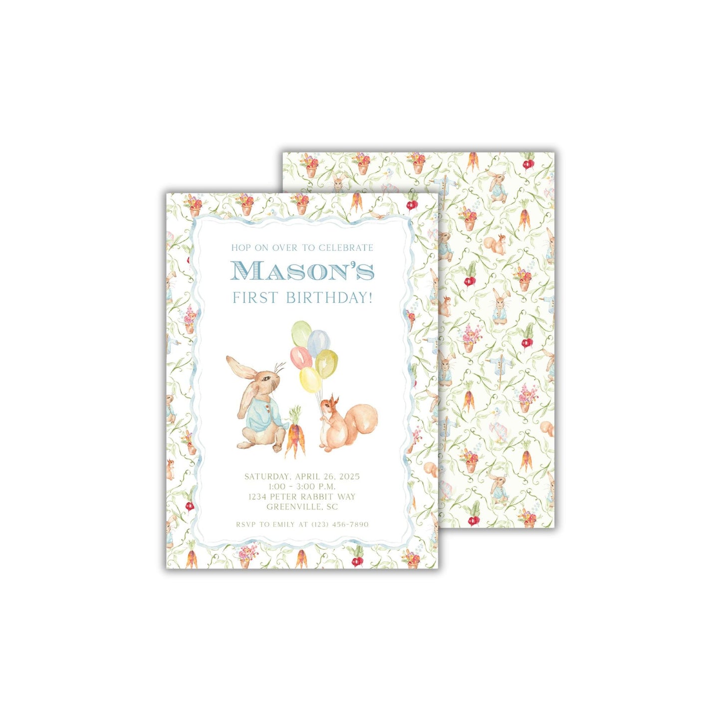 Peter Rabbit Invitation
