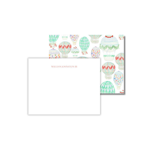 Hot Air Balloon Notecards - Red