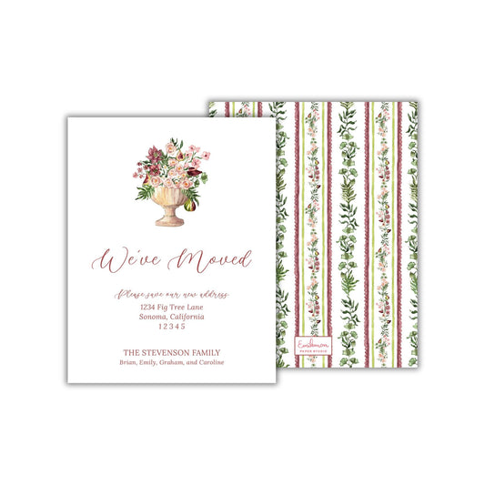 The image is a wedding invitation card featuring a floral design and text.