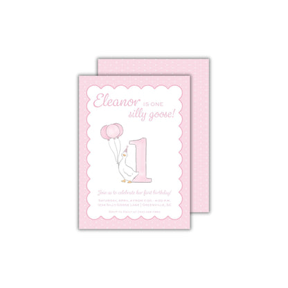 Silly Goose Invitation - Pink