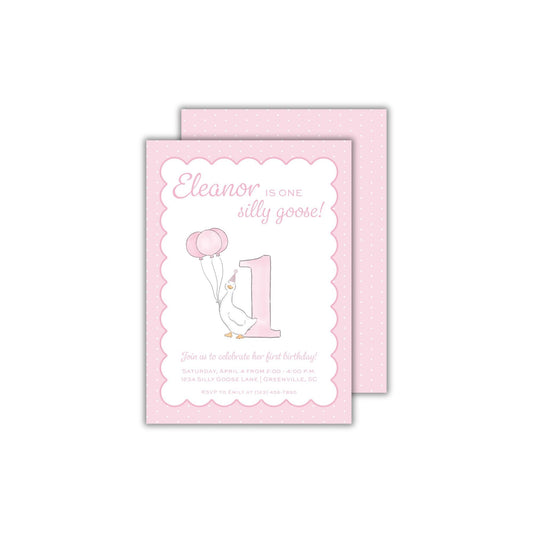 Silly Goose Invitation - Pink