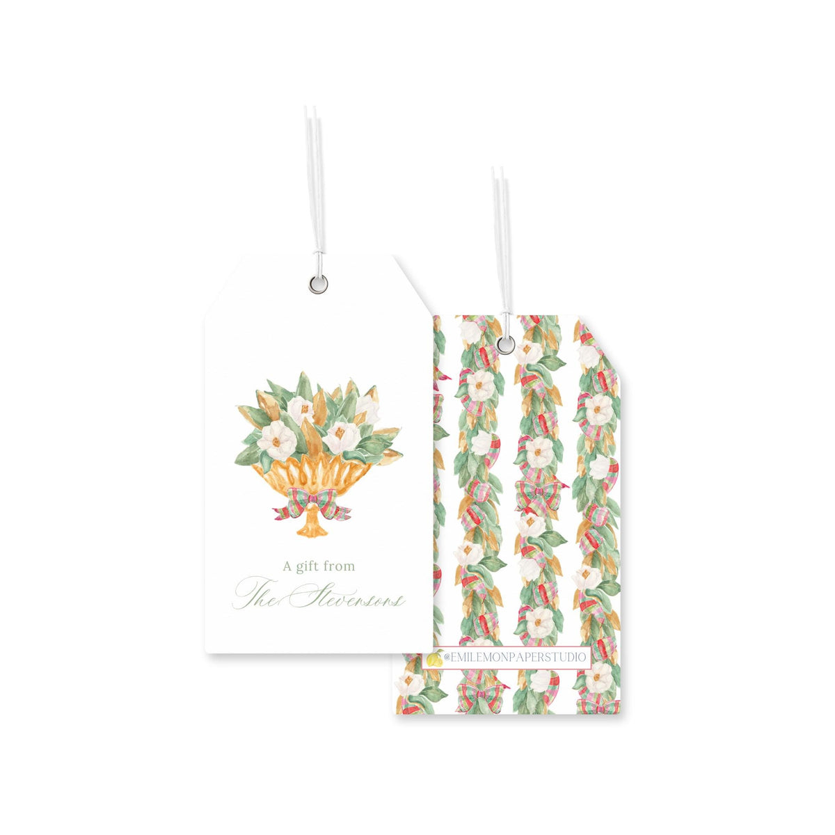 Magnolia Bouquet Christmas Tags