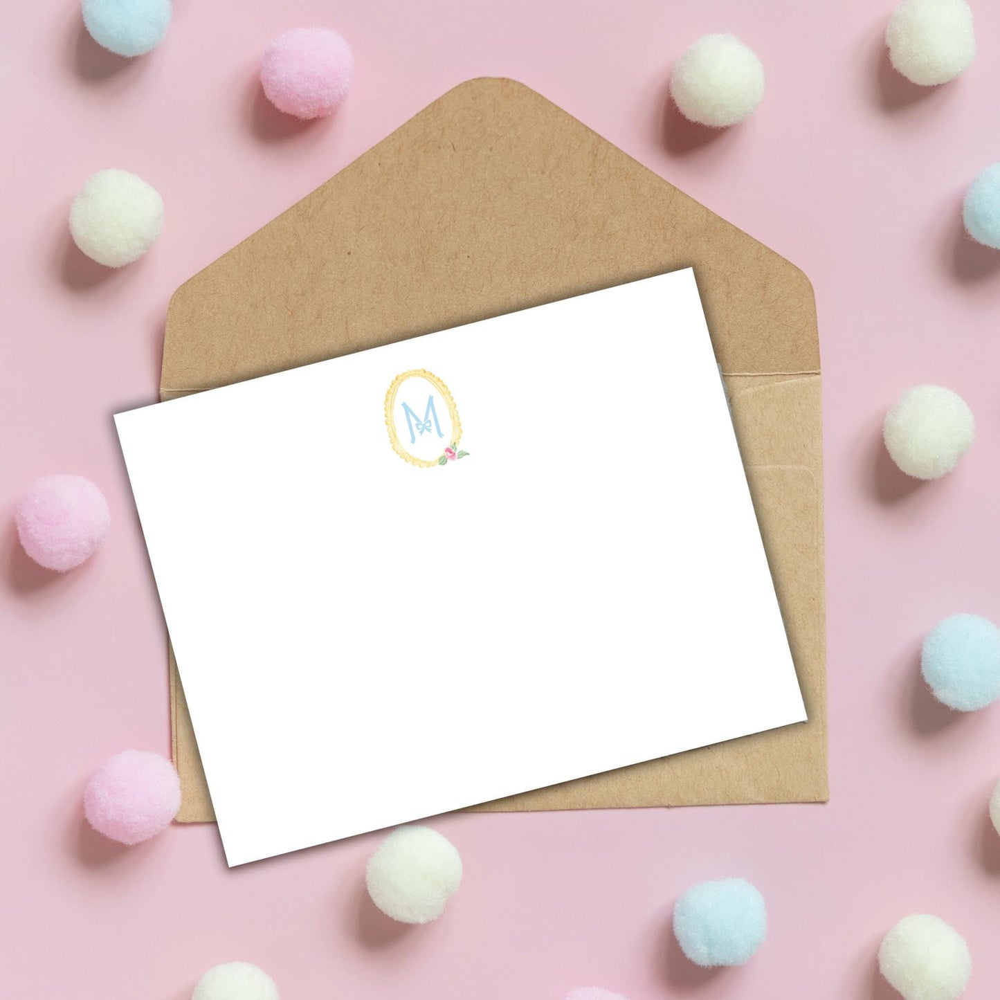 Rosebud Stripe Notecards