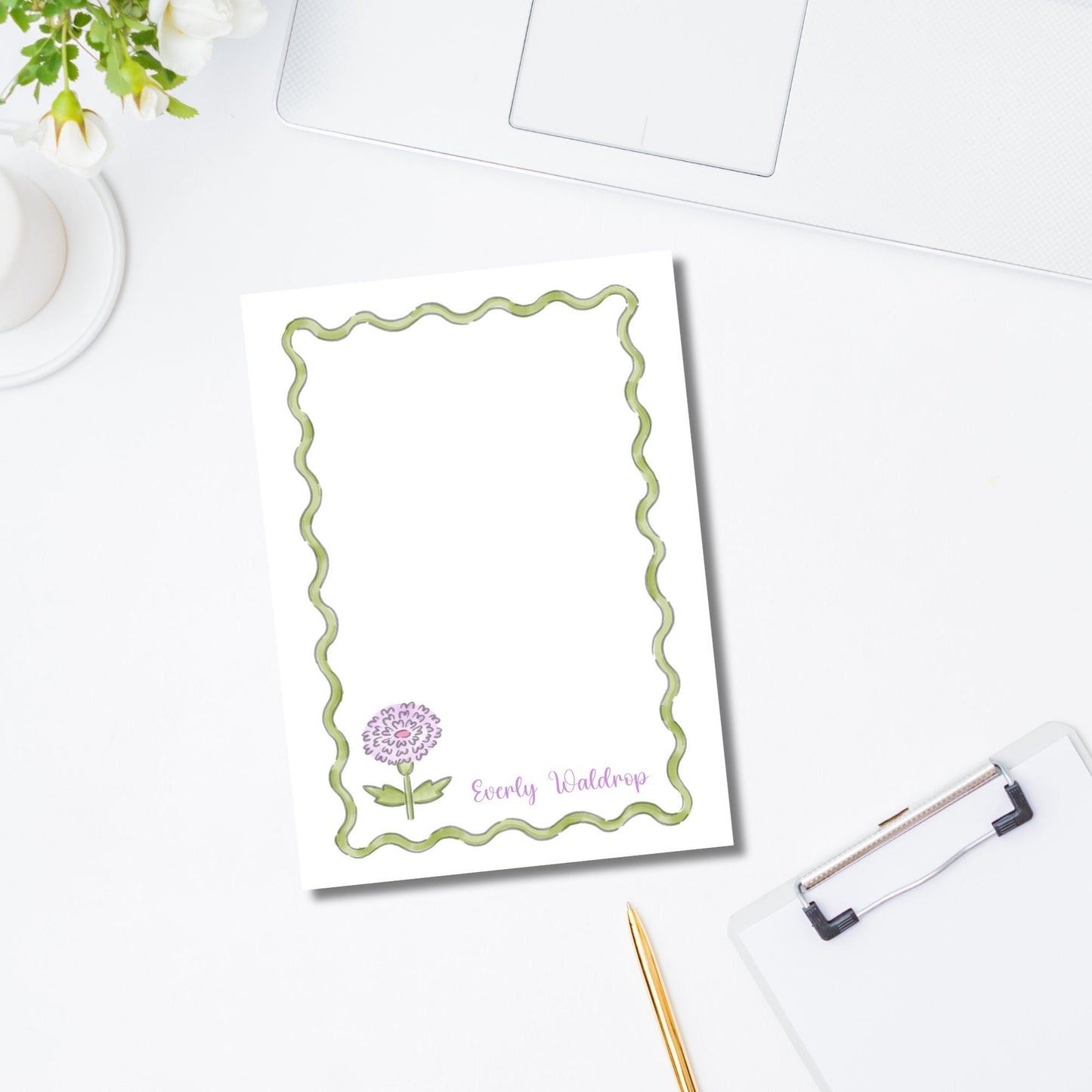 Purple Floral Notepad