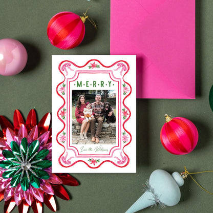 Merry Poinsettia Christmas Card