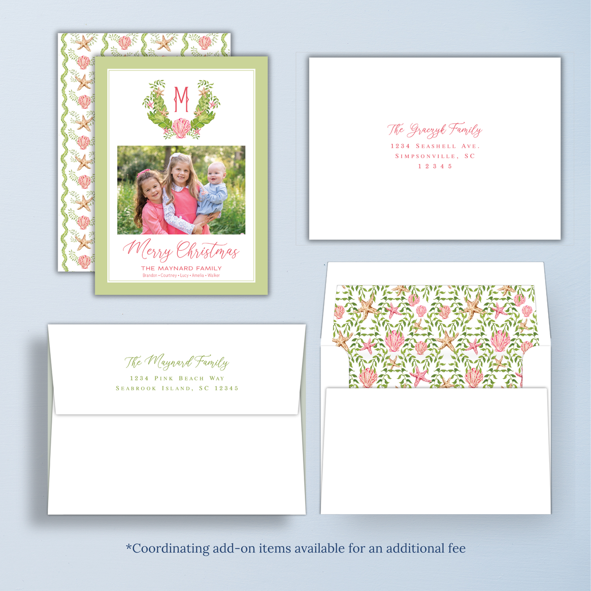 Pink Palms Christmas Card