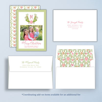 Pink Palms Christmas Card