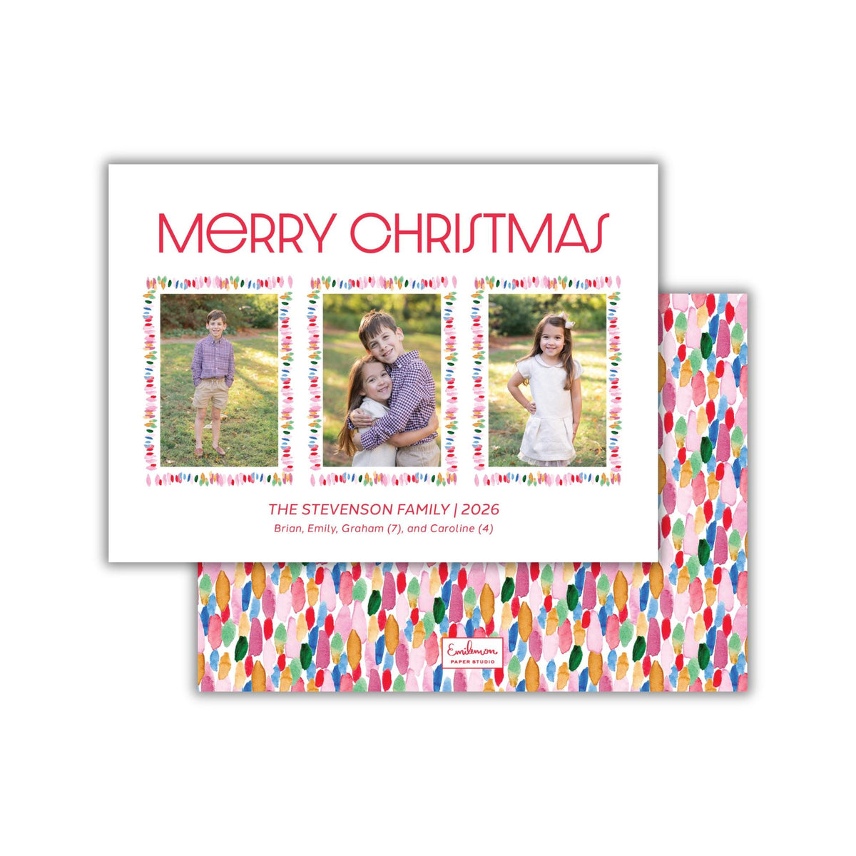 Rainbow Dot Christmas Card