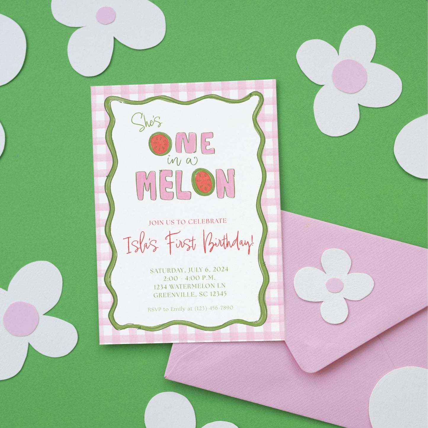 One in a Melon Invitation