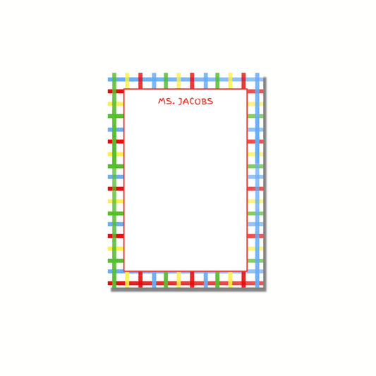 Primary Plaid Notepad