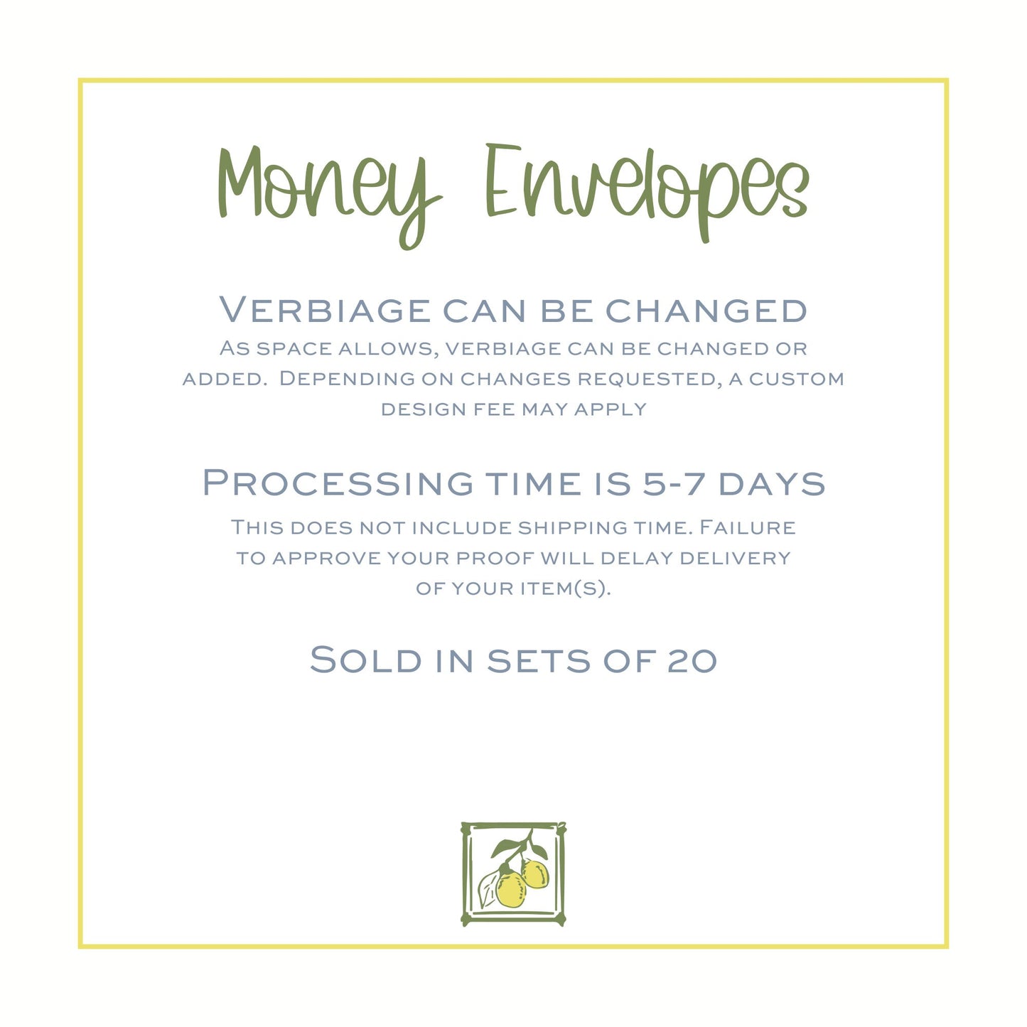 Apples Money Envelopes