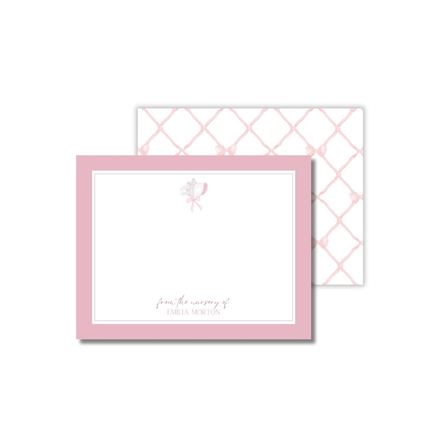 Baby Bonnet Notecards - Pink