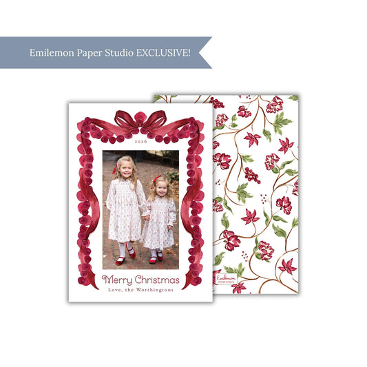 Velvet Bow Christmas Card