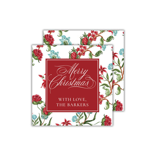 Scarlet Floral Christmas Tags