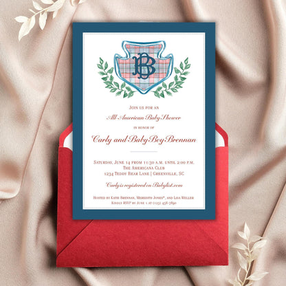 All-American Boy Baby Shower Invitation