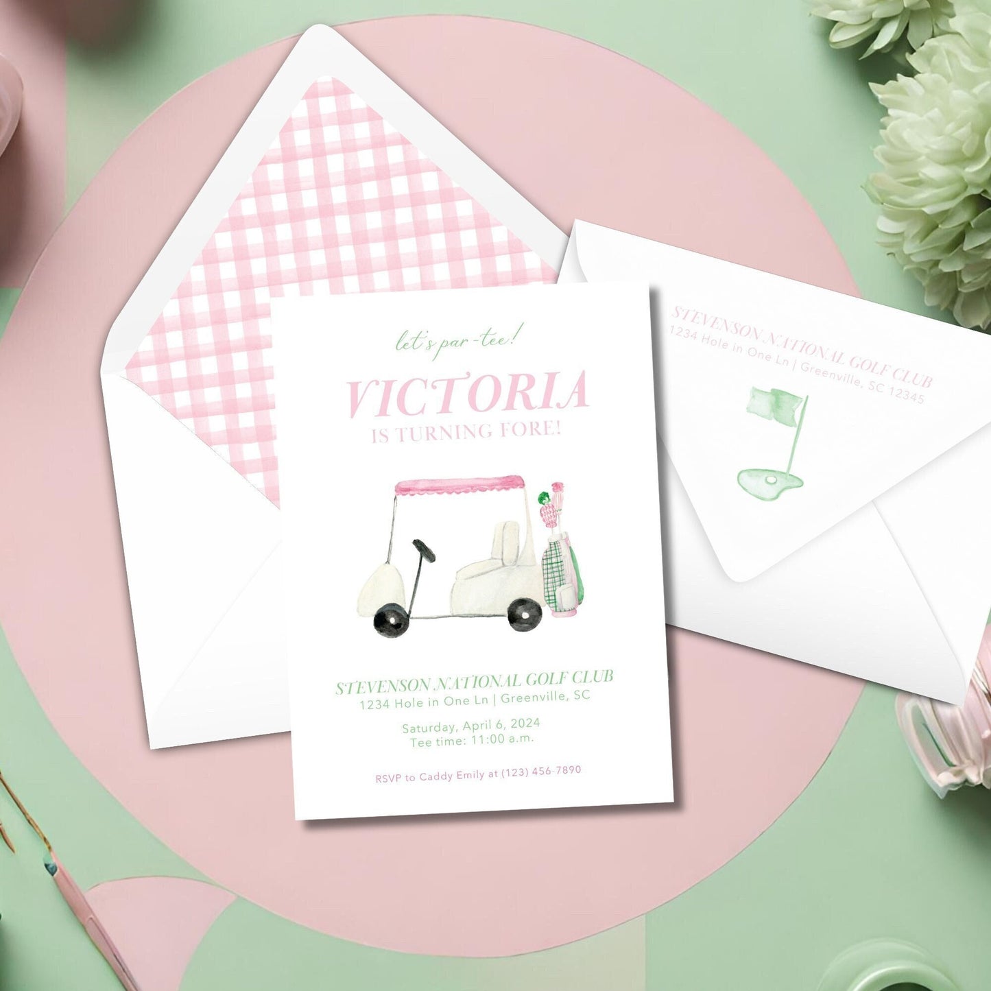 Golf Invitation - Pink