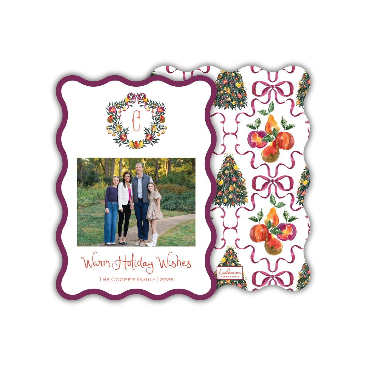Gilt Plum Christmas Card