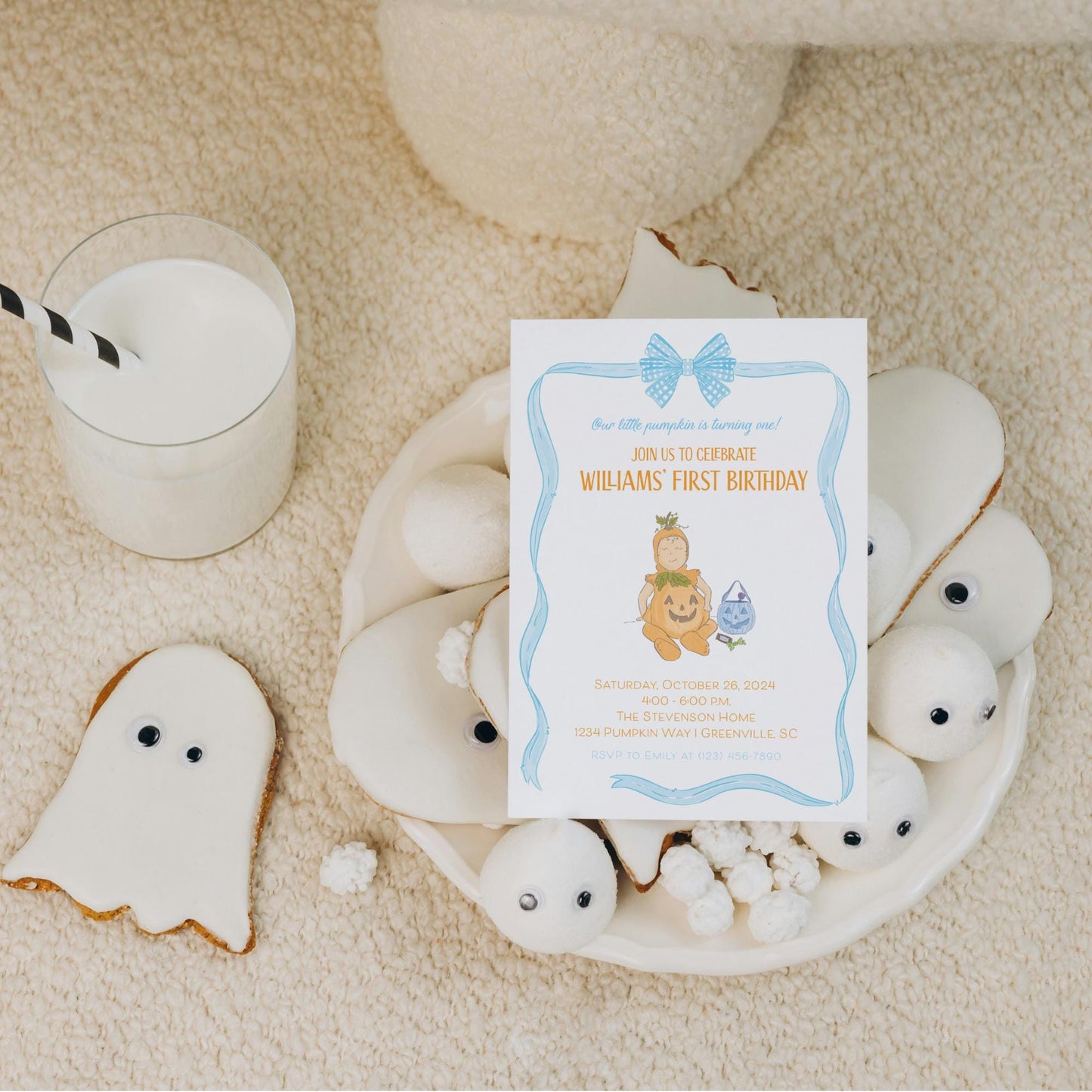 Pumpkin Invitation - Blue