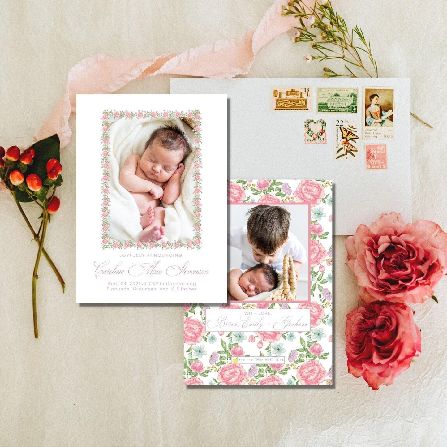 Swoony Blooms Birth Announcement