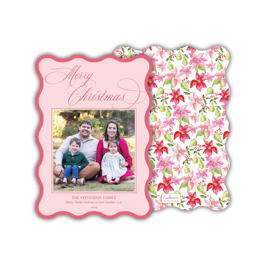 A family portrait of a man, woman, and two children, with the text &quot;Merry Christmas&quot; and &quot;The Steffen Family&quot; written on the frame.