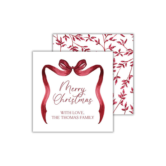 Burgundy Bow Christmas Tags