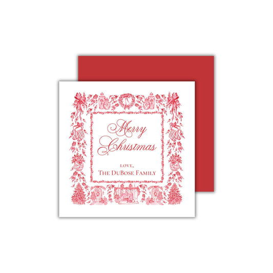 Red Toile Christmas Tags