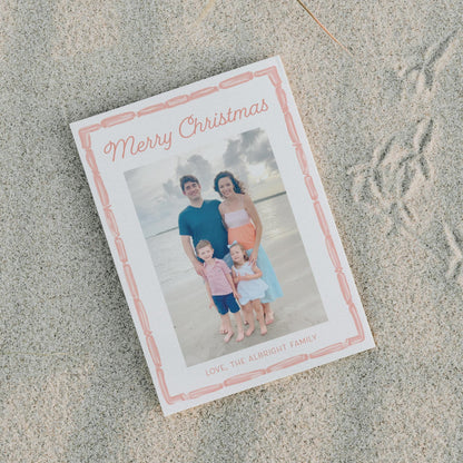 Pink Seashell Christmas Card