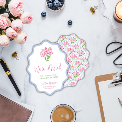 Preppy Floral Moving Announcements