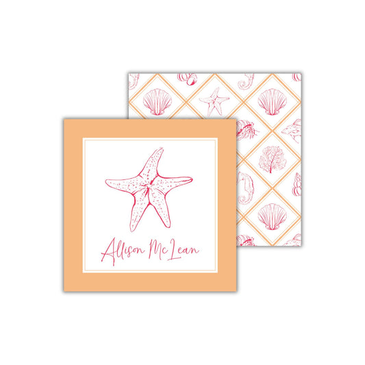 two greeting cards with a starfish on them