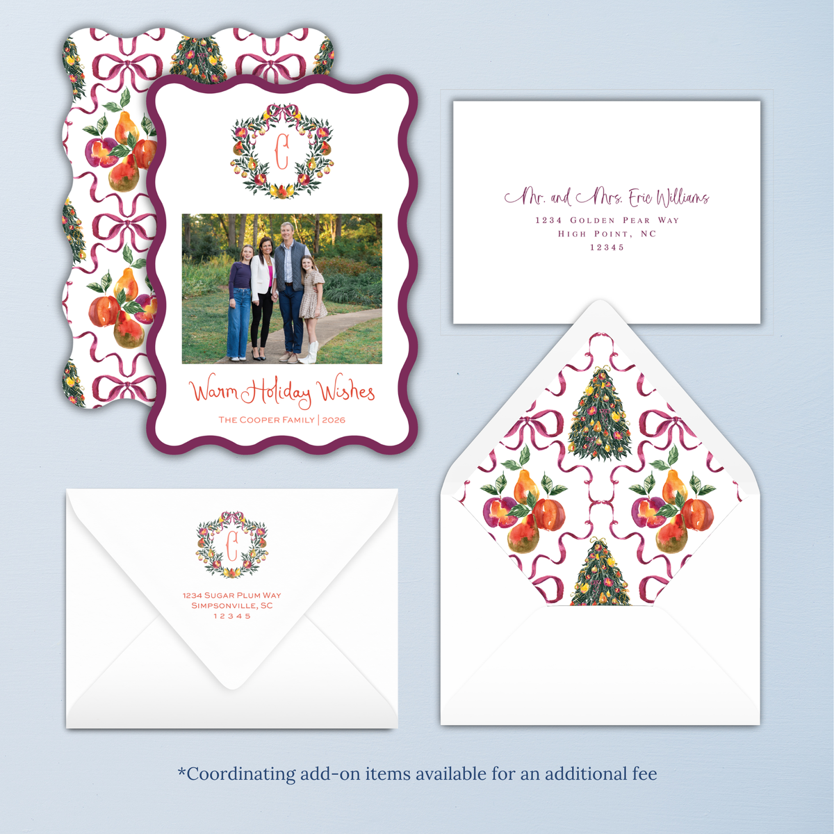 Gilt Plum Christmas Card