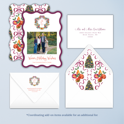 Gilt Plum Christmas Card