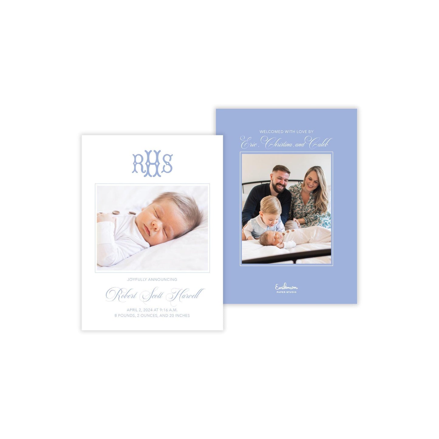 Avery Birth Announcement - Blue