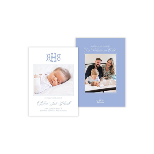 Avery Birth Announcement - Blue
