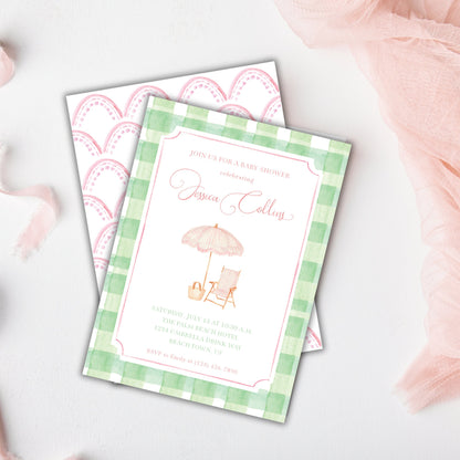 Preppy Beach Baby Shower Invitation