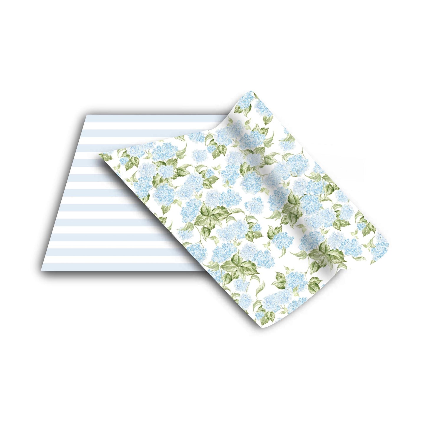 two pieces of paper with blue flowers on them