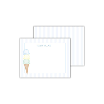 two cards with an ice cream cone on them