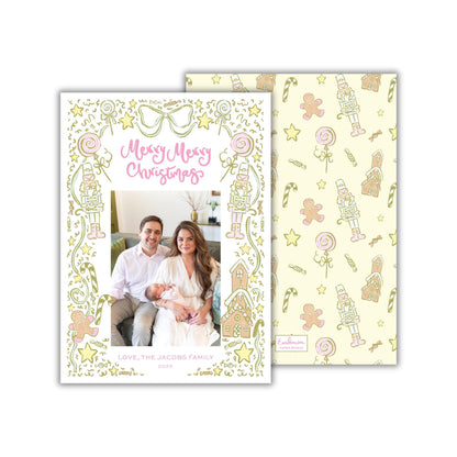 Candy Christmas Card - Yellow/Pink