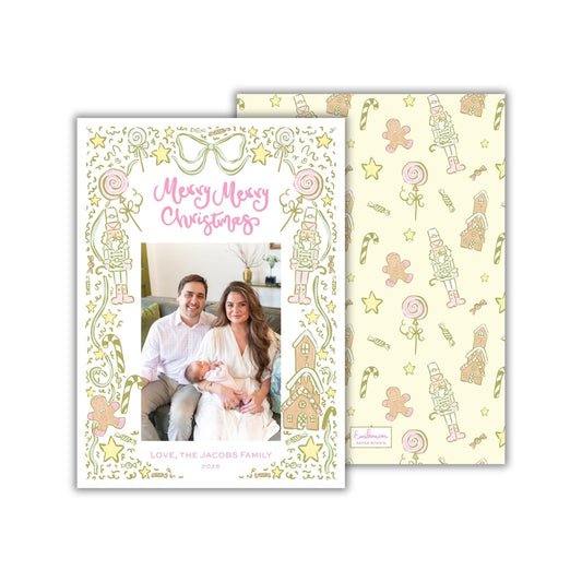Candy Christmas Card - Yellow/Pink